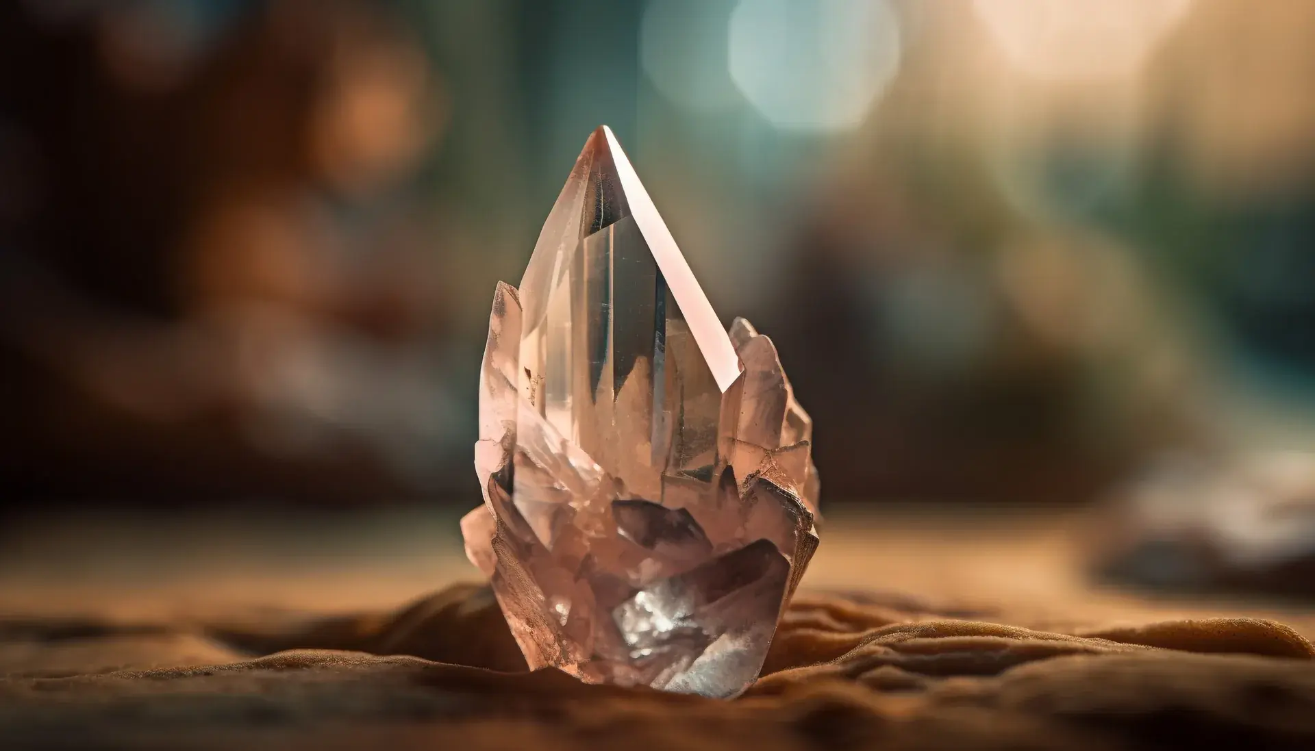 Close-up of a polished gemstone showing colour and clarity